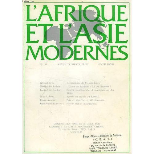 L'afrique Et L'asie Modernes, N° 155, Hiver 1987-1988 on Productcaster.