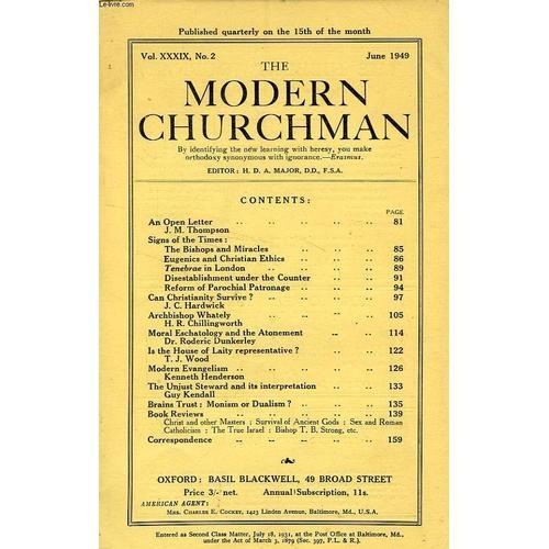 The Modern Churchman, Vol. Xxxix, N° 2, June 1949 on Productcaster.