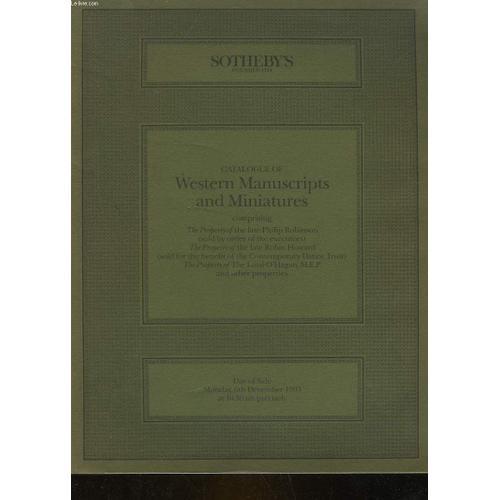 Catalogue Of Western Manuscripts And Miniatures on Productcaster.