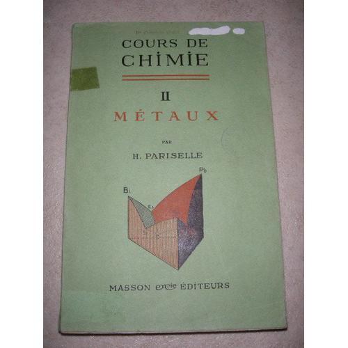 Cours De Chimie Ii- Métaux on Productcaster.