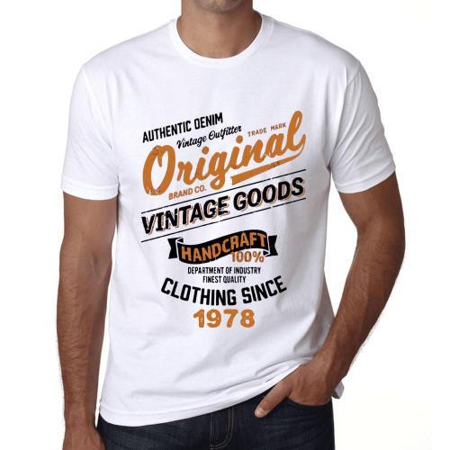 Homme Tee-Shirt Des Vêtements Vintage Originaux Depuis 1978 - Origi... on Productcaster.