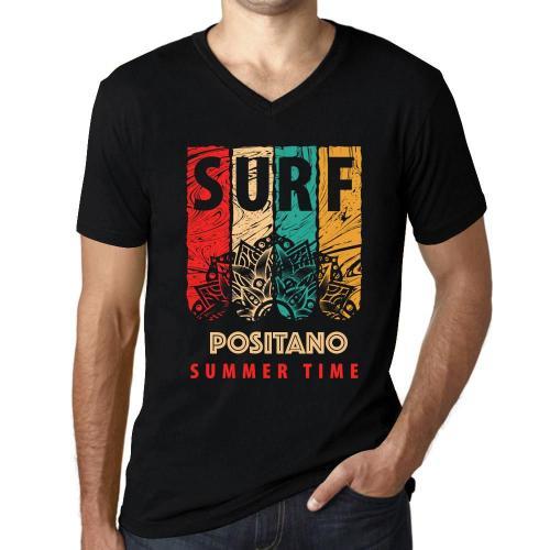 Homme Tee-Shirt Col V Surf D'été À Positano - Summer Time Surf In P... on Productcaster.