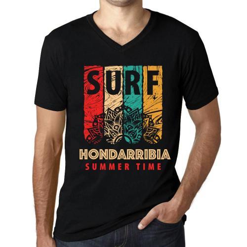 Homme Tee-Shirt Col V Surf D'été À Hondarribia - Summer Time Surf I... on Productcaster.