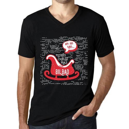 Homme Tee-Shirt Col V Ho Ho Ho Joyeux Noël De Bilbao - Ho Ho Ho Mer... on Productcaster.