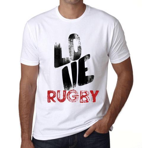 Homme Tee-Shirt J'aime Le Rugby - Love Rugby - T-Shirt Graphique Éc... on Productcaster.