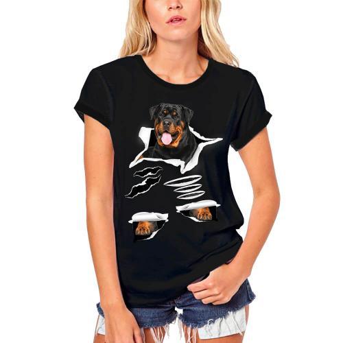 Femme Tee-Shirt Bio Chien Rottweiler - Rottweiler Dog - T-Shirt Gra... on Productcaster.