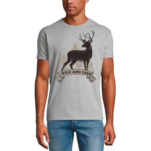 Homme Tee-Shirt Sauvage Et Libre - Cerf Animal - Wild And Free - An... on Productcaster.