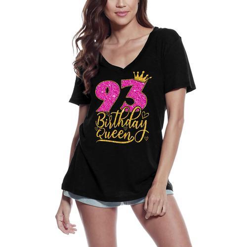 Femme Tee-Shirt Col V Chemise De Reine Du 93e Anniversaire Pour Fem... on Productcaster.