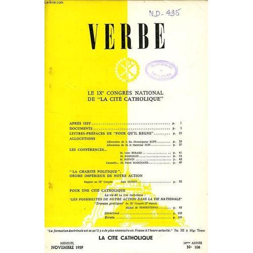 Verbe, 14e Annee, N° 106, Nov. 1959 on Productcaster.