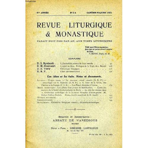 Revue Liturgique & Monastique, 6e Annee, N° 3-4, Carême-Pâques 1921 on Productcaster.