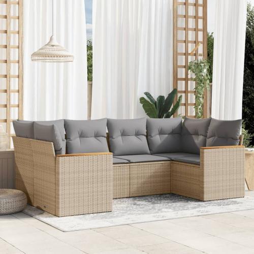 Vidaxl Salon De Jardin Avec Coussins 6pcs Mélange Beige Résine Tres... on Productcaster.