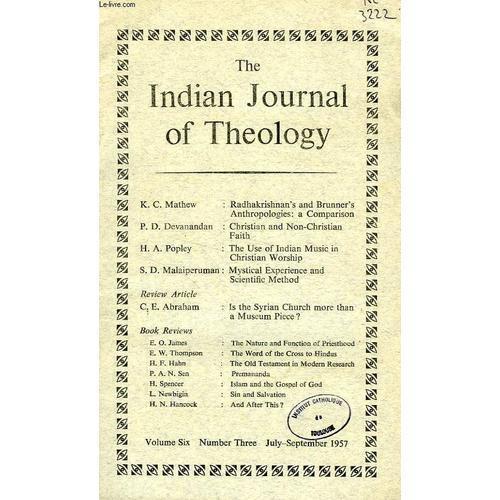 The Indian Journal Of Theology, Vol. Vi, N° 3, July-Sept. 1957 on Productcaster.