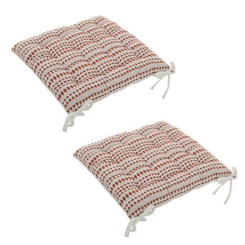 Lot De 2 Galettes De Chaise Rectangulaire Tavares - 38 X 38 Cm - Te... on Productcaster.