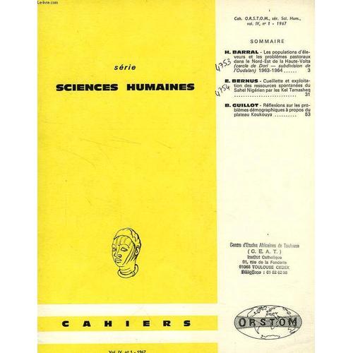 Cahiers Orstom, Sciences Humaines, Vol. Iv, N° 1, 1967 on Productcaster.