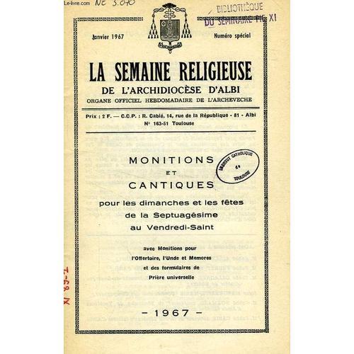 Eglise D'albi / La Semaine Religieuse De L'archidiocese D'albi, 196... on Productcaster.