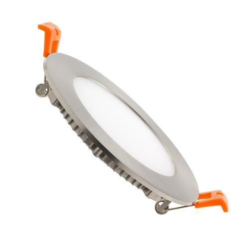 Dalle LED Ronde Extra-Plate 6W Argentée Coupe Ø 110 mm Blanc Chaud ... on Productcaster.