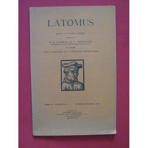 Latomus, Revue D'études Latines, Tiii, Fascicule 4 on Productcaster.