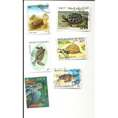 Tortue 6 Timbres Différents De 6 Pays on Productcaster.