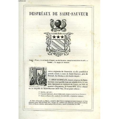 Armorial De La Noblesse De France, Extrait: Despreaux De Saint-Sauv... on Productcaster.