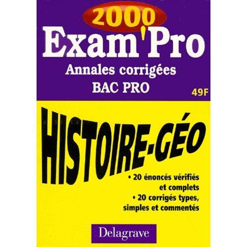 Histoire Geographie Bac Pro - Annales Corrigées 2000 on Productcaster.