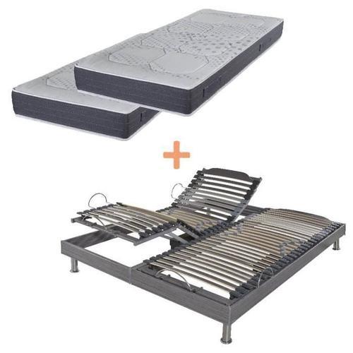 Ensemble Relaxation S62 + Matelas Latex Louxor - 5 Zones - 2x80x200... on Productcaster.