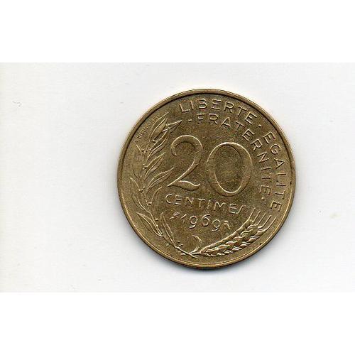 20 Centimes 1969 Marianne Lagriffoul Et Dieudonné on Productcaster.