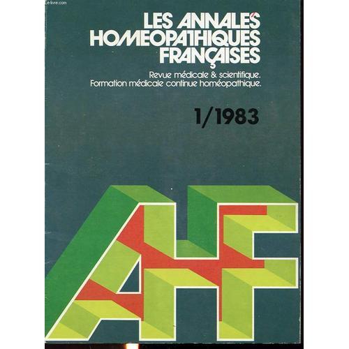 Les Annales Homeopathiques Francaises N°1/1983 : Les Otites. Otites... on Productcaster.