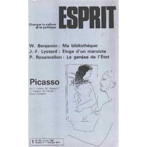 Revue Esprit Janvier 1982 / Picasso-Benjamin -Lyotard on Productcaster.