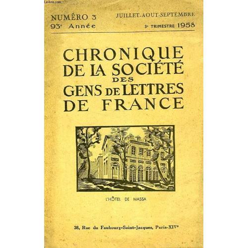 Chronique De La Societe Des Gens De Lettres De France, 93e Annee, N... on Productcaster.