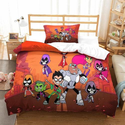 Parure De Lit Pi¿¿Ces Pour Teen Titans Go! Anime Impression D Houss... on Productcaster.