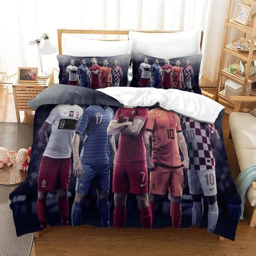 Football Star Impression En D Parure De Couette Avec Fermeture Ecla... on Productcaster.