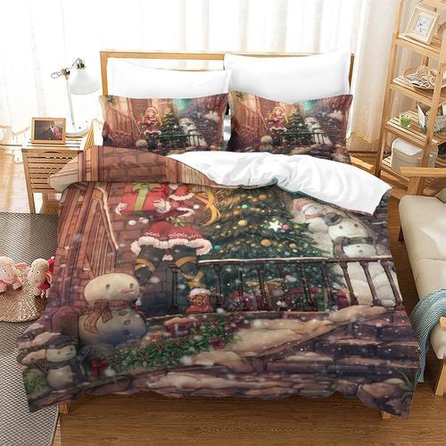 Christmas Impression En D Parure De Couette Avec Fermeture Eclair H... on Productcaster.