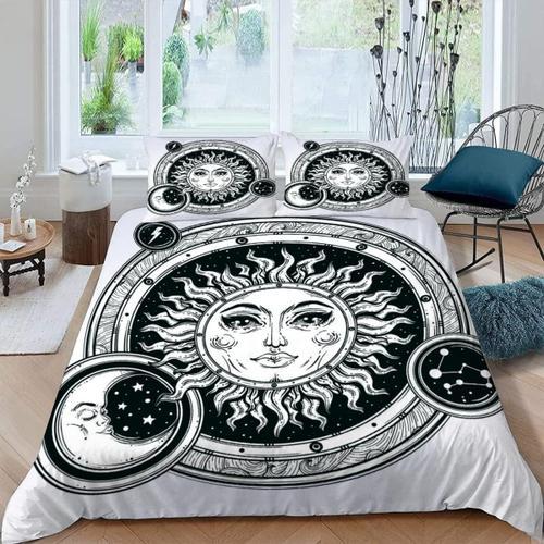 Parure De Lit Pour Adulte X Cm Soleil Et Lune Housse De Couette Boh... on Productcaster.