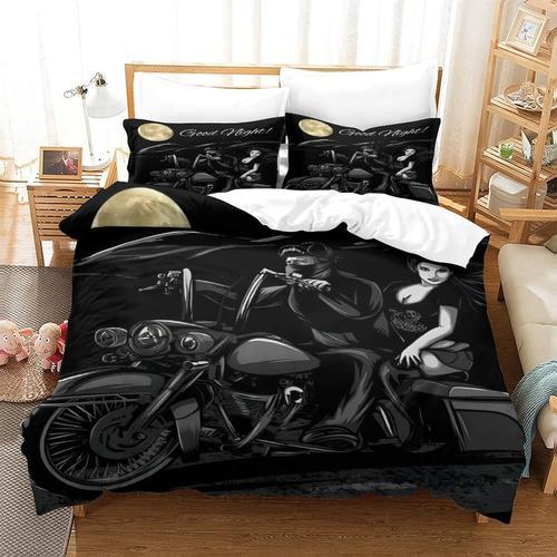 Housse De Couette Harley Davidson Avec Taies D'oreiller,Parure De L... on Productcaster.