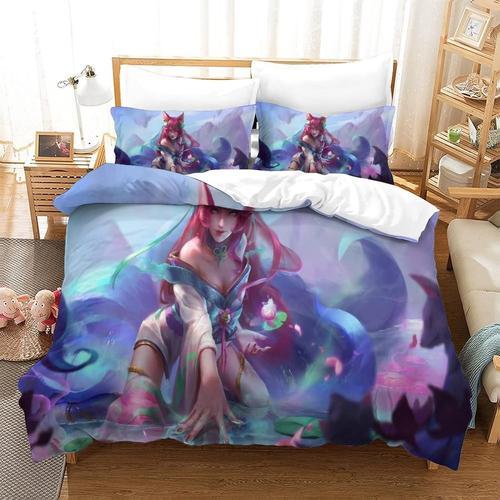 Gamers Housse De Couette, Parure De Lit Ahri Et Taies D'oreiller, P... on Productcaster.