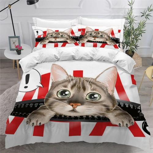 Housse De Couette X Enfant Chat D Imprim¿¿ Fille Parure De Lit Pers... on Productcaster.