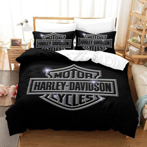 Harley Davidson Housse De Couette D Imprim¿¿ - Parure De Lit Microf... on Productcaster.