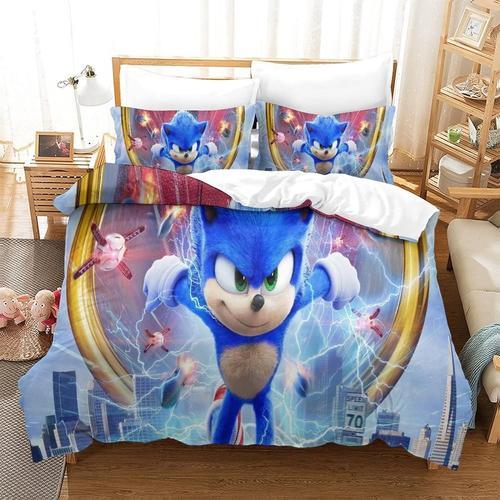 Housse De Couette Sonic, Motif Game Characters,Cadeau, Parure De Li... on Productcaster.