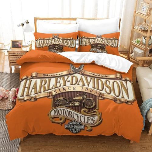 Harley Davidson Housse De Couette Imprim¿¿ D Parure De Lit Microfib... on Productcaster.