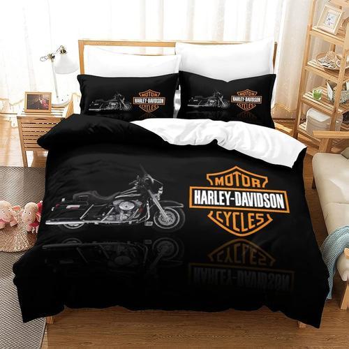 Harley Davidson Parure De Lit Pi¿¿Ces En Microfibre Avec Taies D'or... on Productcaster.