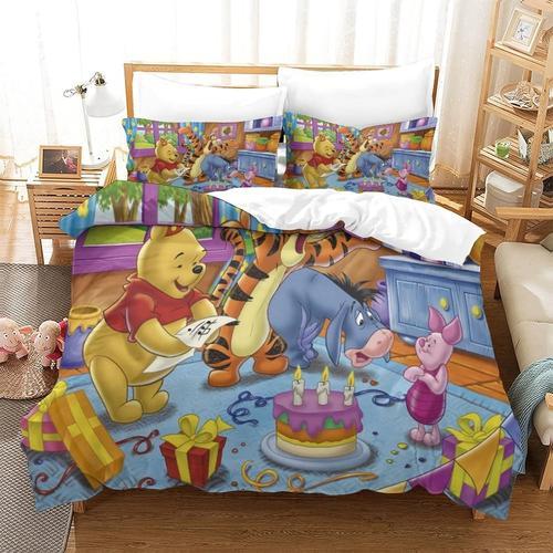 Housse De Couette Winnie The Pooh Avec Taies D'oreiller,Cartoon Par... on Productcaster.