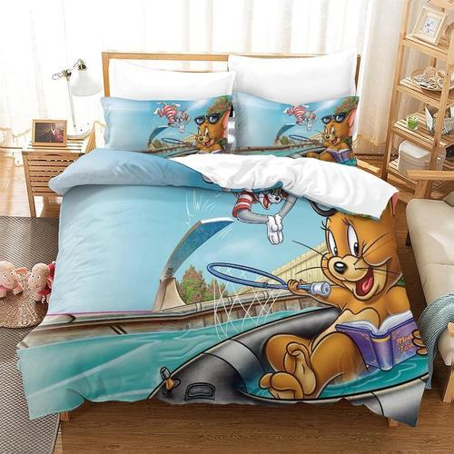 Tom&jerry Parure De Lit Pi¿¿Ces ¿¿ Cartoon Th¿¿Me Imprim¿¿ En D, Av... on Productcaster.