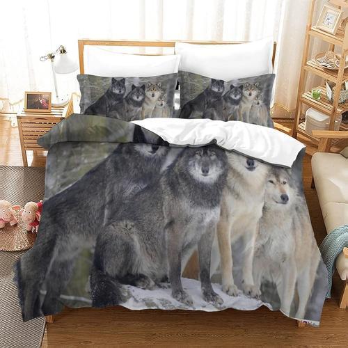 Wolf Pi¿¿Ces Ensemble Housse De Couette D Imprim¿¿ Parure De Lit Po... on Productcaster.