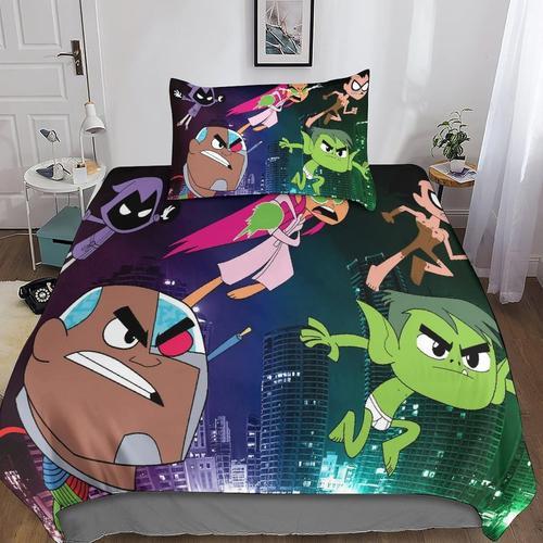 Teen Titans Housse De Couette Parure De Lit De Anime Ensemble De Li... on Productcaster.