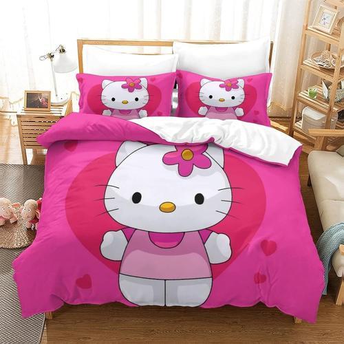 Housse De Couette Hello Kitty Imprim¿¿ Motif Pink Parure De Lit Hou... on Productcaster.