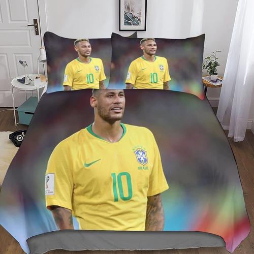 Neymar Housse De Couette D Imprim¿¿ Football Parure De Lit Microfib... on Productcaster.