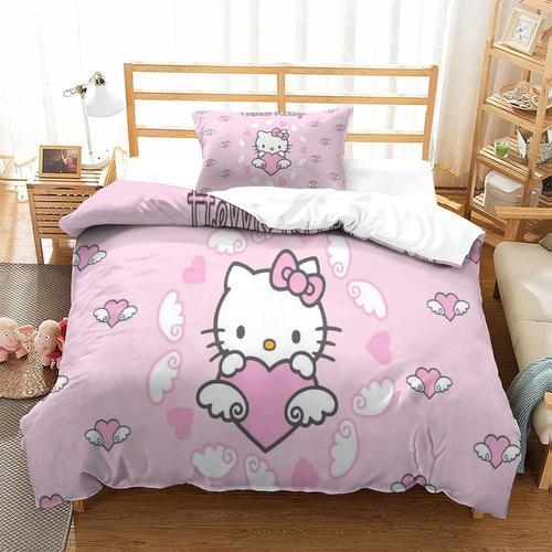 Hello Kitty Housse De Couette, Impression D Pink Motif Parure De Li... on Productcaster.