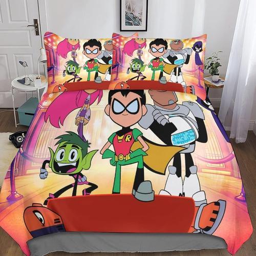 Housse De Couette Teen Titans Du Taies D'oreiller, D Anime Parure D... on Productcaster.