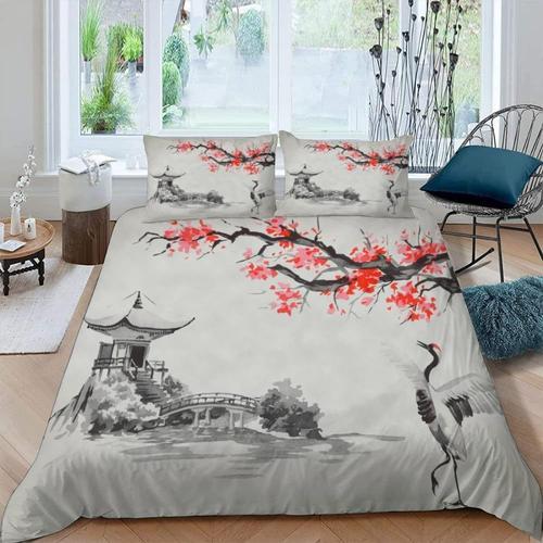 D Japon Sakura Parure De Lit Personnes Paysage Housse De Couette X ... on Productcaster.