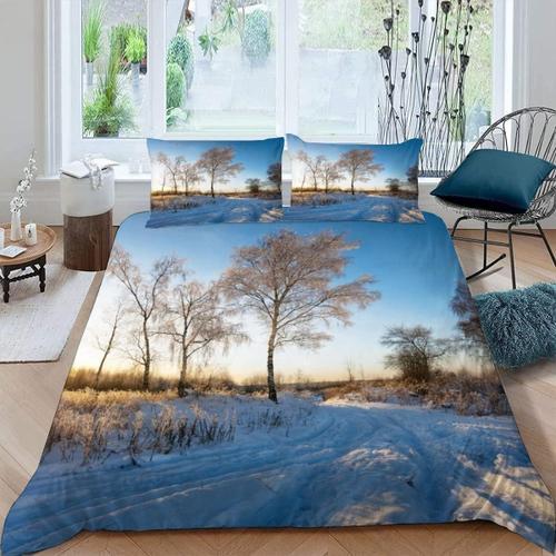 D Paysage D'hiver Parure De Lit Personnes Champ Housse De Couette X... on Productcaster.